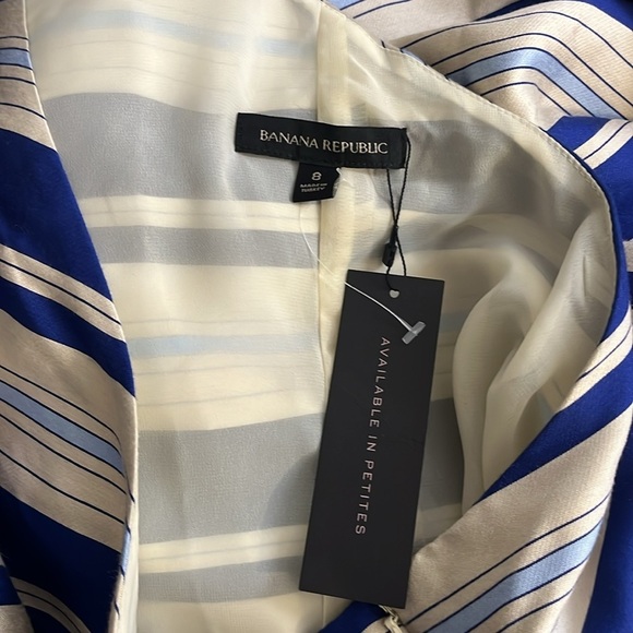 Banana Republic | New One Shoulder striped sheath dress w/Bow Women’s size 8 - Picture 8 of 11